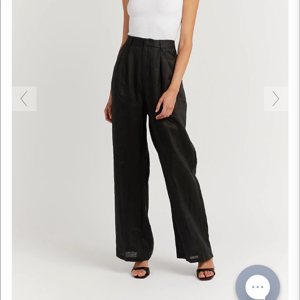 NORAH BLACK LINEN PANT DISSH